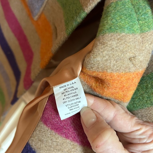Trina Turk Multicolor Wool Blend Coat - Picture 5 of 5